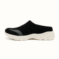 Sort slip-on sneaker med chunky hvid sål og mesh overdel