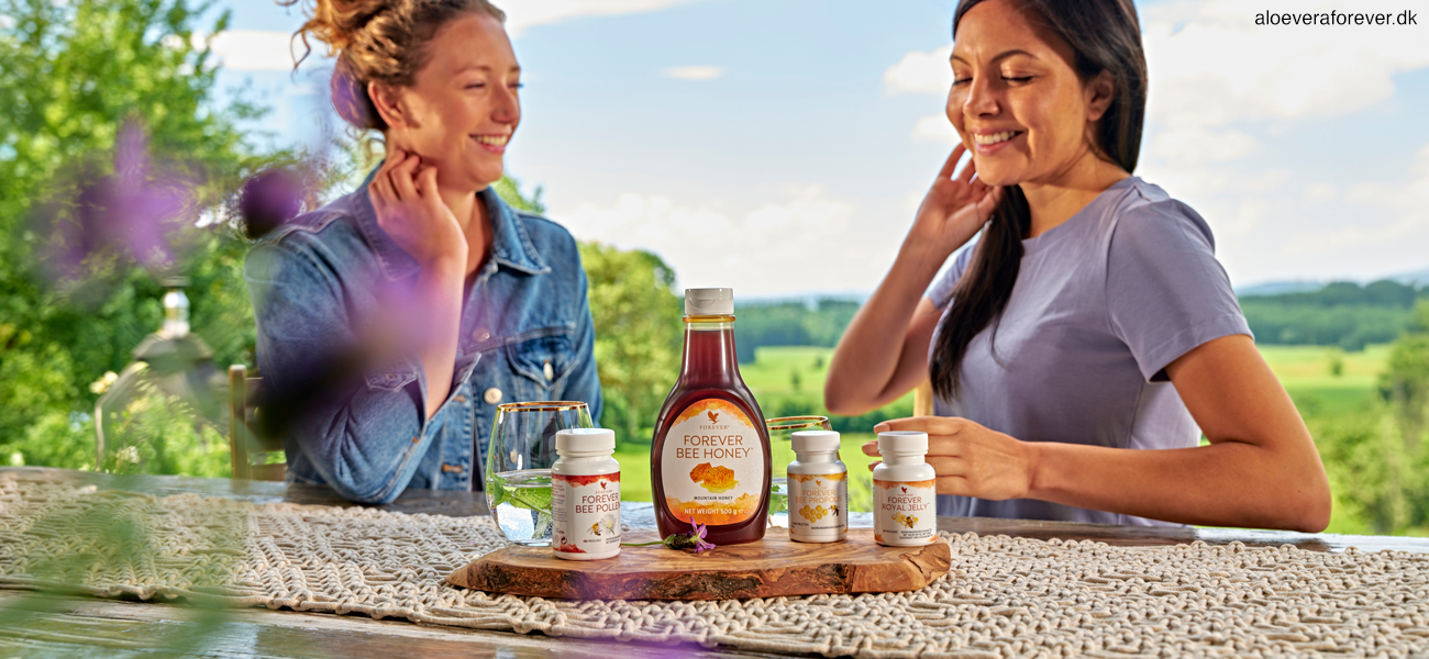 Kosttilskud og honning fra bierne og Forever Living