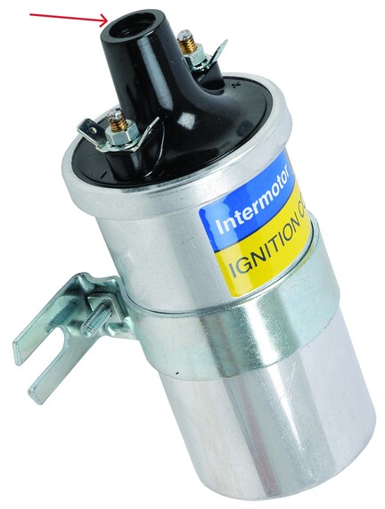 Zündspule 12 V. - mit Schraubklemme - FE35 - MF35 - MF135 - TEA20 - OEM-Ref. Lucas LA12 Massey Ferguson 570062M3, 1038817M91, 1015128M91