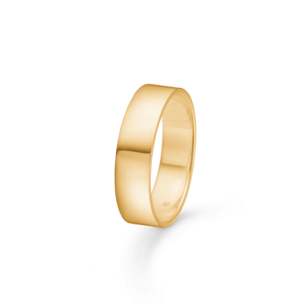 Plain Ring - Flat simple ring with smooth surface gold plated in 18 ct gold