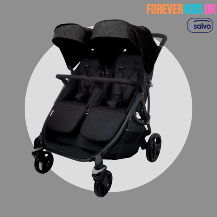 Asalvo STROLLER DOUBLE BRO SORT_foreverkids.dk