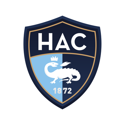 Le Havre AC klublogo på hvid baggrund til rundt sukkerprint og kageprint Ø2–28 cm