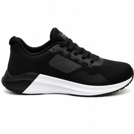 Klassiske sorte unisex sneakers med hvid sål