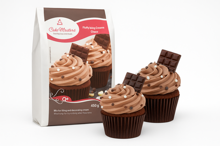 Fluffy Icing Cream Choco 450 g – luftig chokoladecreme til kager og cupcakes.