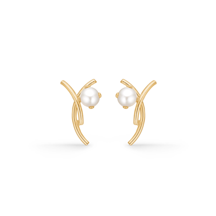 KIKI earrings in 8 karat gold with pearl | Danish design by Mads Z