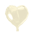 Creme hvid hjerteballon med navn