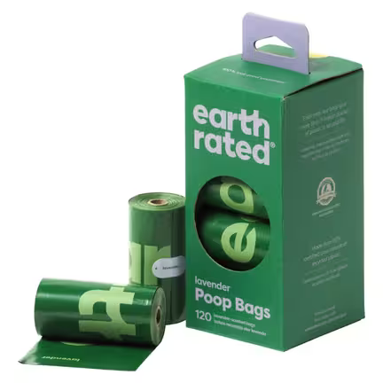 Earth Rated Eco Friendly Hundeposer Lavendel 120 stk. | En lækagesikker høm-høm pose | Køb hos MyTrendyDog.dk