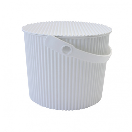 Lille hvid Omnioutil spand med hvidt låg fra Hachiman, perfekt til opbevaring og mere.