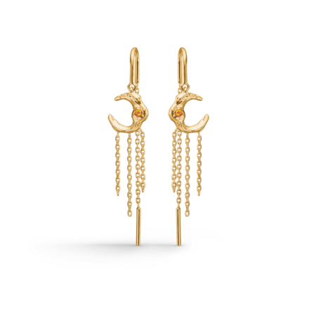 Lunar øreringe i forgyldt sølv | Studio Z
