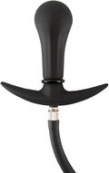 Nærbillede af You2Toys oppustelig buttplug med bred, buet base og slangetilslutning.