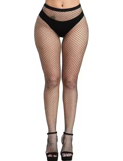 Fishnet Stay-Up Strømper – Sort