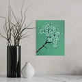 lille grøn maleri blomster 24x30 cm