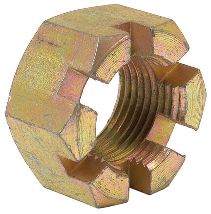 Kronemøtrik 1" UNF Gevind