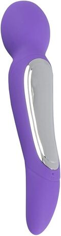 Sweet Smile Purple Massage Wand – genopladelig silikone vibrator med to motorer og 10 vibrationsmønstre