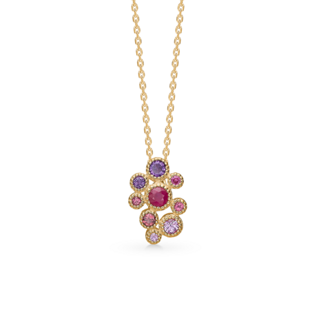 LUXURY RAINBOW PINK pendant in 14 karat gold | Danish design by Mads Z