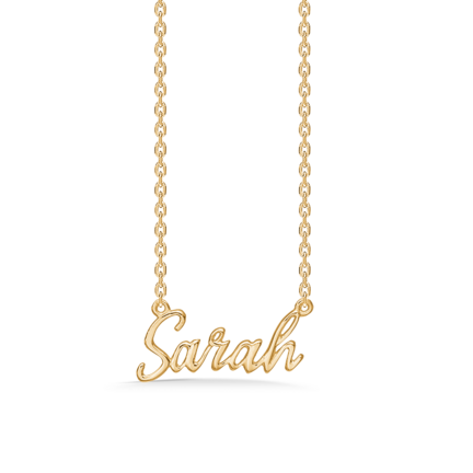 Name Tag Necklace Sarah - necklace with name - name necklace in gold plated sterling silver