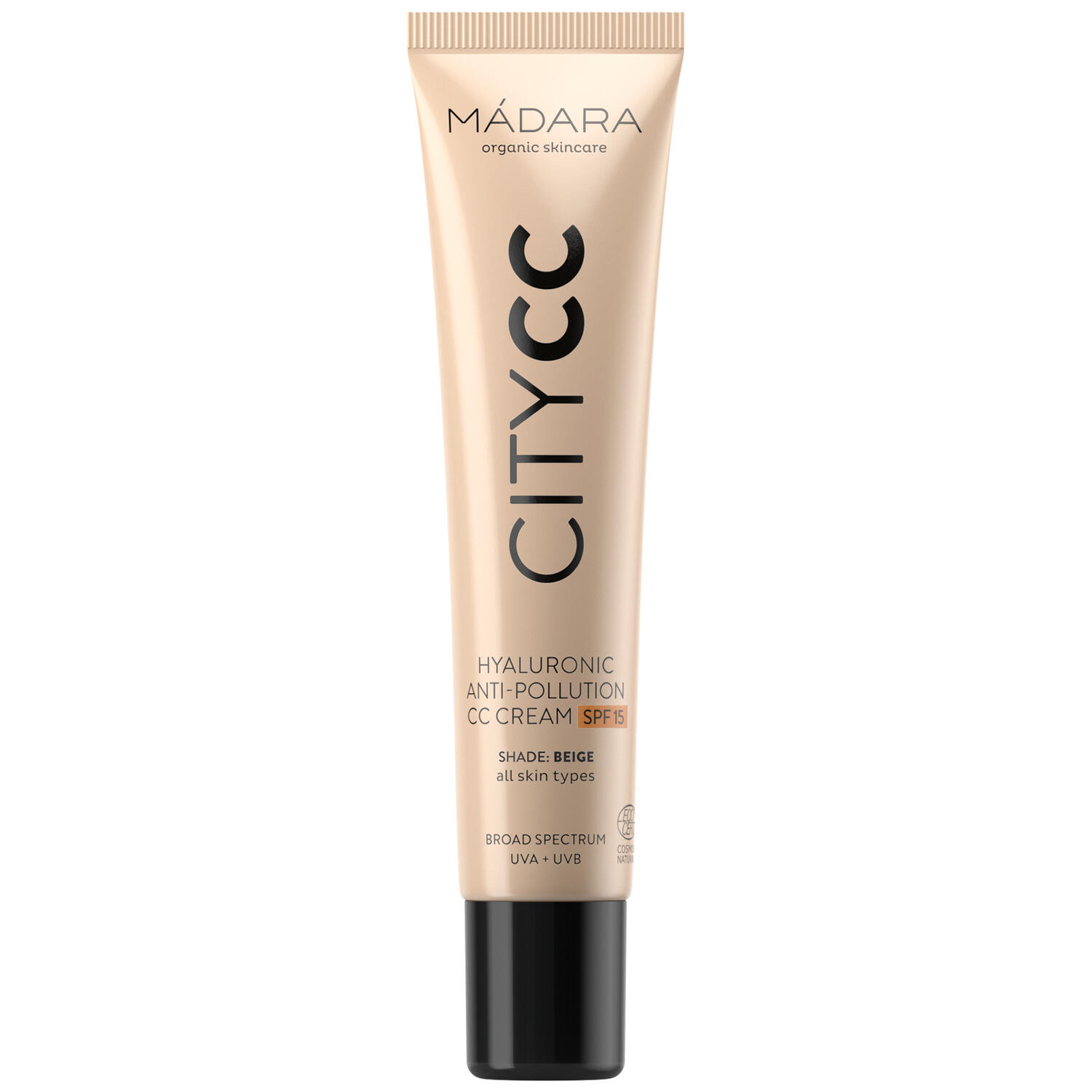 Mádara, CityCC Hyaluronic Anti-Pollution CC Cream, SPF 15, Beige, 40 ml. - Ansigtspleje, Hudpleje, CC Cream, Solfaktor med farve