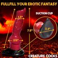 Fantasy-dildo i silikone med markant struktur og sugekop i bunden