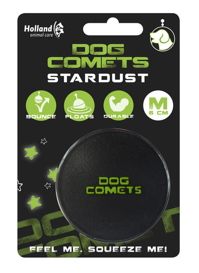 Dog Comets Ball Stardust - M, sort/grøn