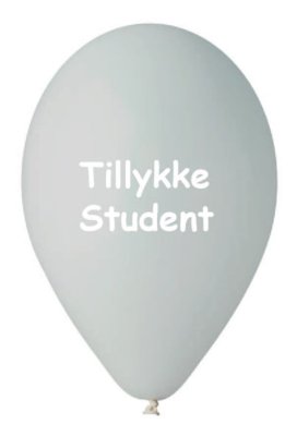 Grå studenter ballon - studenter ballon til alle