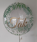 Ballon med tekst - bryllups ballon - bubble ballon med blade