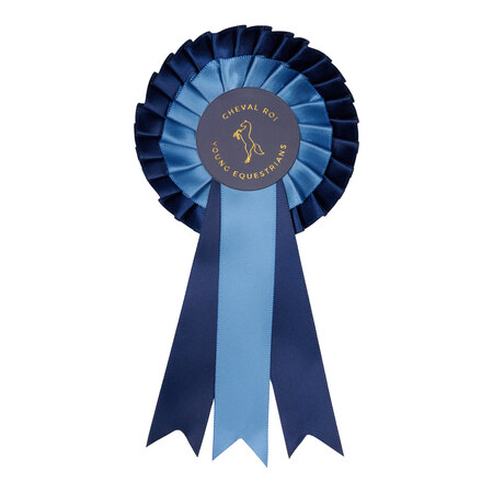 Cheval Roi roset til kæphest i klassisk Navy. Rosetten passer til grime, dækken og hut til kæphest i samme farve fra Cheval Roi