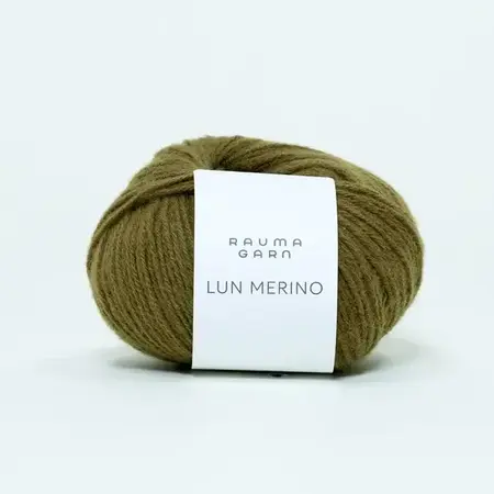 Garnet lun merino fra rauma garn i farven Grøn Okker
