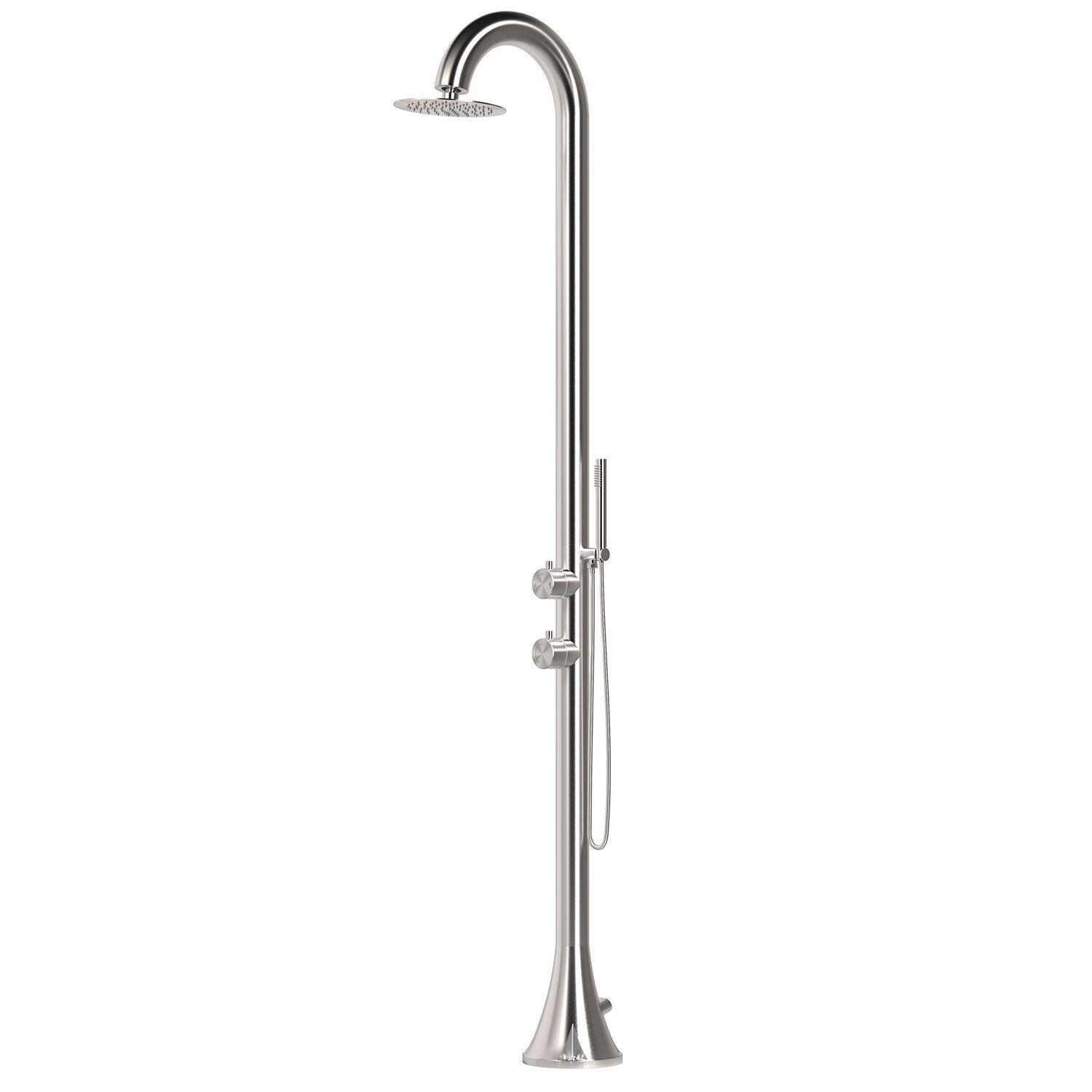 Sined INOX LUNA D INOX - Außendusche mit Handbrause aus gebürstetem Stahl - Kalt- und Warmwasser