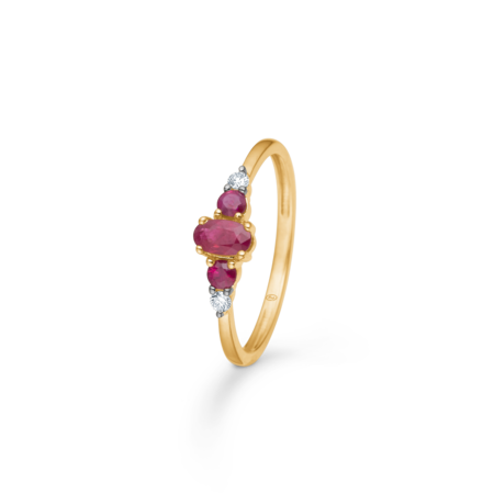 Ruby Love ring i 14 karat guld