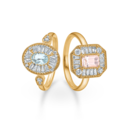 MONACO diamond ring in 14 karat gold with aquamarine | Danish design by Mads Z