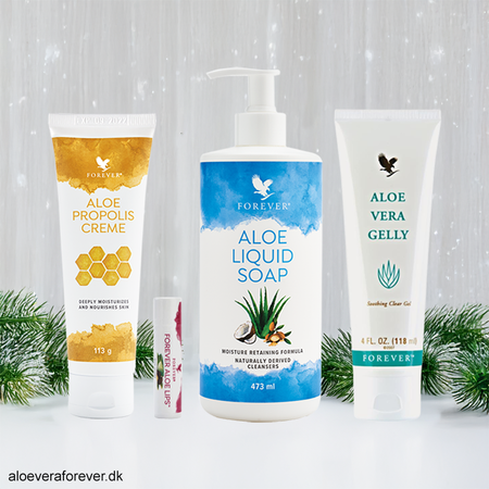 Aloe Liquid Soap, Forever Aloe Lips, Aloe Propolis Creme, Aloe Vera Gelly - julegaveide til teenager hudpleje