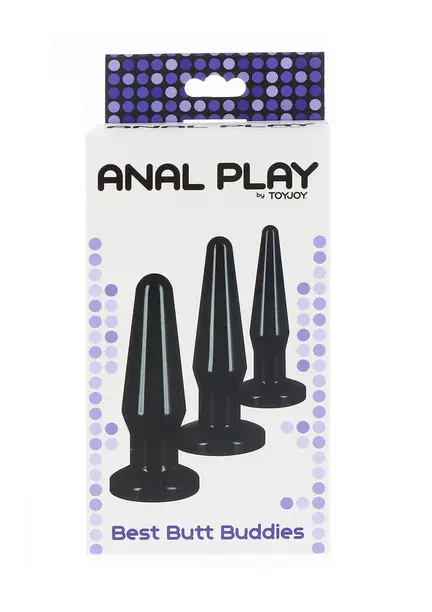 TOYJOY Best Butt Buddies anal starter sæt med 3 plugs i small medium og large