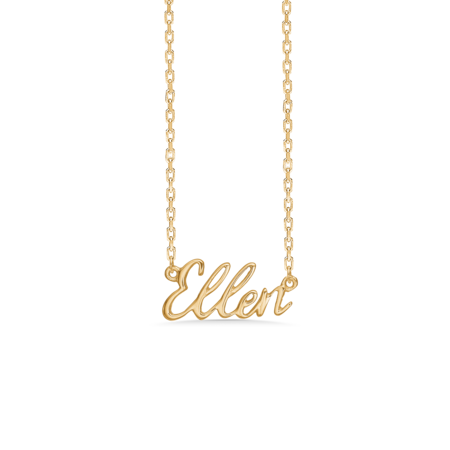 Name Tag Ellen is made of 925 pure sterling silver plated with a durable 18 karat gold plating.