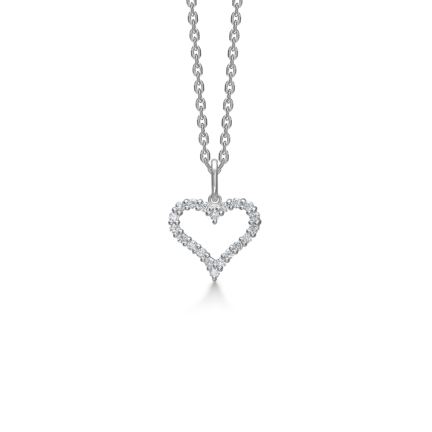 Tender Heart necklace in sterling silver with cubic zirconia