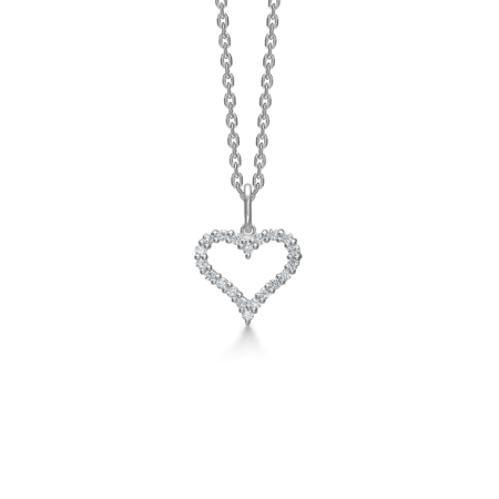 TENDER HEART vedhæng i 14 karat hvidguld | Mads Z