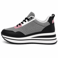 Chunky dame sneakers med platform og glimmer detaljer