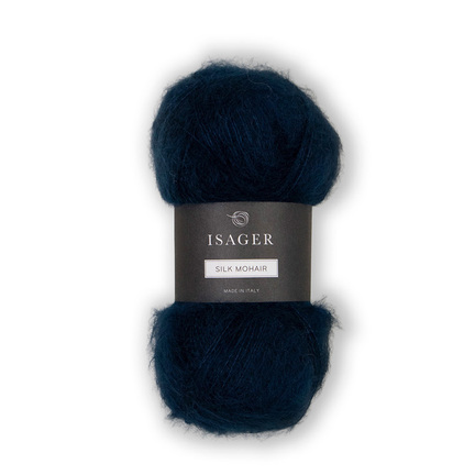 Garnnøgle isager silk mohair farve 101 mørk petrol