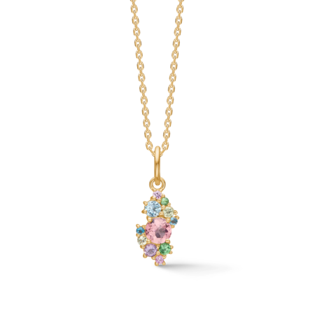 LITTLE PRINCESS vedhæng i 14 karat guld med ægte ædelsten.