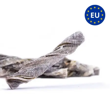 Snack'it torskeskind snoet 100g – hundesnack af tørret snoet torskeskind med naturligt udseende, produceret i EU