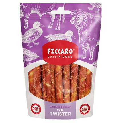 Ficcaro Duck Twister - Hundegodbidder med kylling & sej - MyTrendyDog.dk