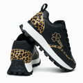 Sort sneaker med leopardprint, LOVE-logo og kraftig sål