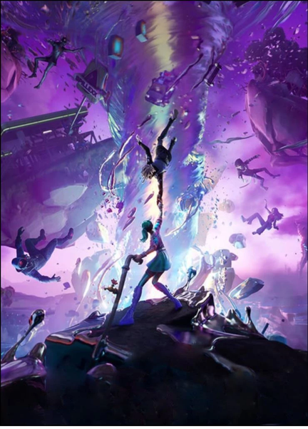 Fortnite sukkerprint A3 med lilla rift