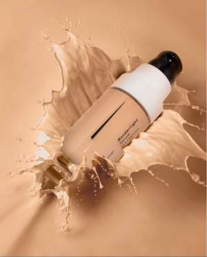 Radiant Wonderlight Serum Foundation makeup flaske med beige farve stænk.