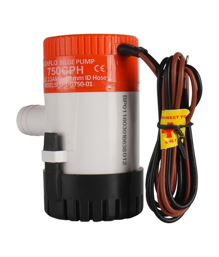 Marine bilgepumpe 750 GPH med 19mm udløb