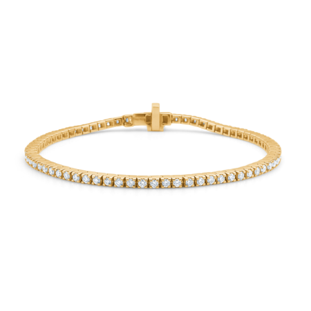 TENNIS bracelet in 14 karat gold with 1.50 ct. diamonds W.SI.
