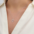 Tender Heart necklace in sterling silver with cubic zirconia, as shown