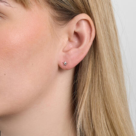 Shiny Star øreringe i sølv - studio.z