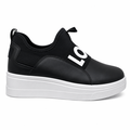 Sort dame sneakers med LOVE print og platform sål