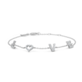 Tender Love bracelet in polished sterling silver with faceted cubic zirconia