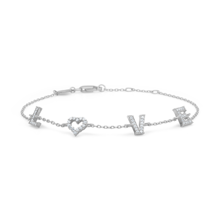 Tender Love bracelet in polished sterling silver with faceted cubic zirconia